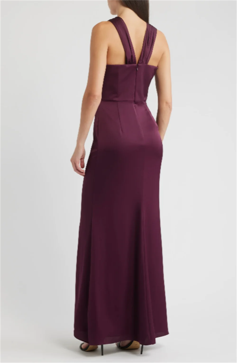 فساتين سهرة نسائية فاخرة 2025 فساتين لحضور الحفلات الموسيقية رسن بدون أكمام مطوي فستان مستقيم رداء حفلات رسمي فساتين لحفلات الكوكتيل