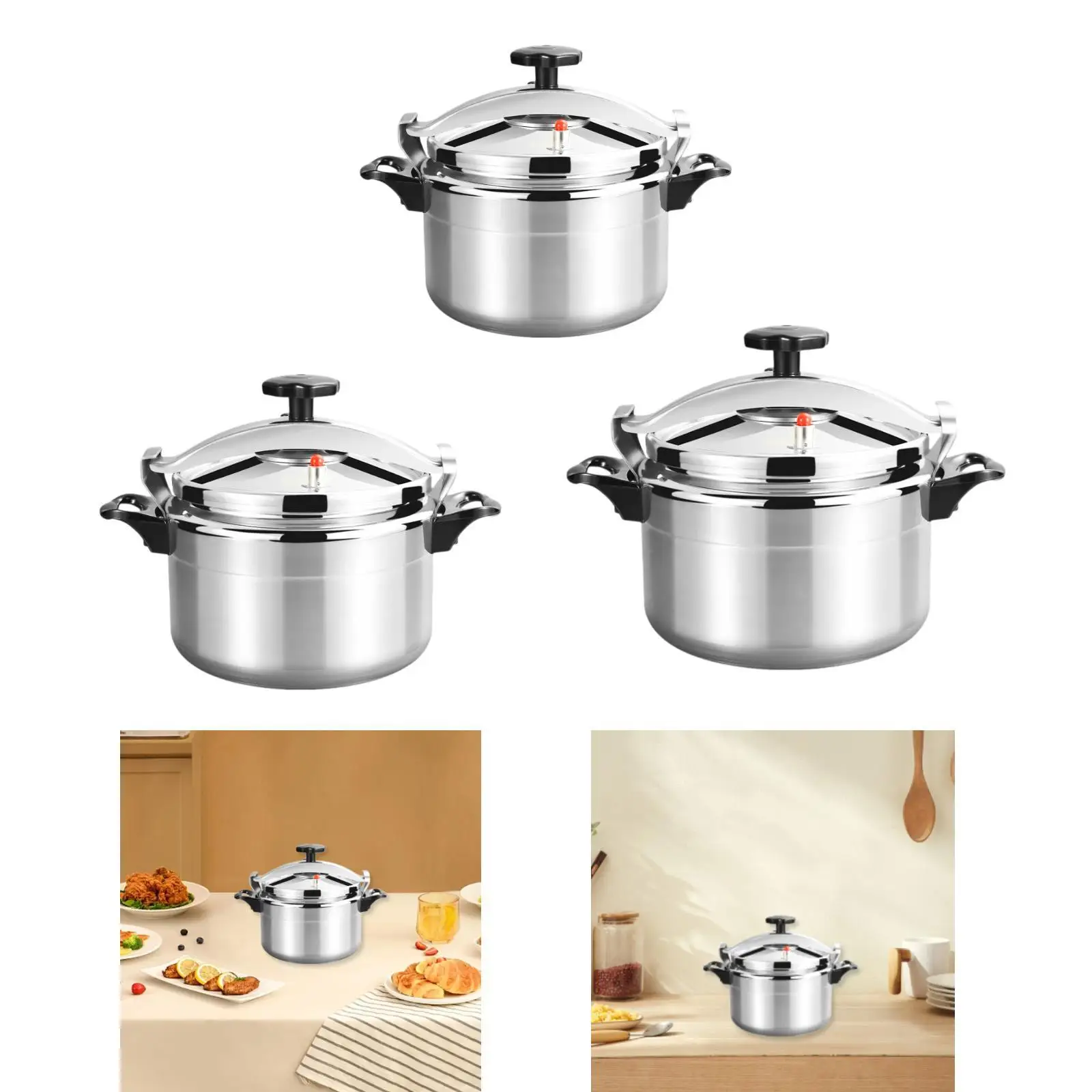 Aluminum Mini Pressure Cooker Easy Clean Stew Soup Pot Fast Cooking Pan with Locking Lid for Kitchen Use