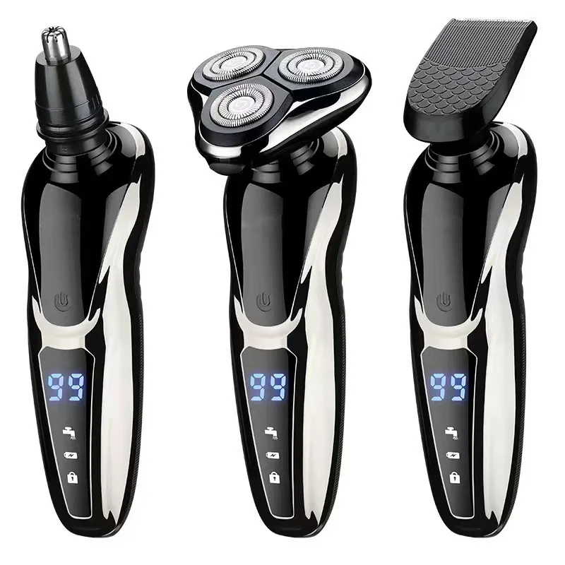 

Мужская электробритва 3-в-1, 3D плавающие лезвия, моющаяся, перезаряжаемая USB-бритва Type-C