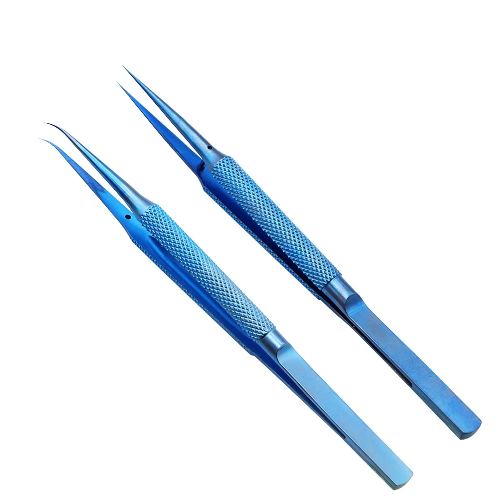 Precyzyjne antystatyczne pęsety do przedłużania rzęs z tytanowego stopu, do spawania drutem, proste i zagięte.