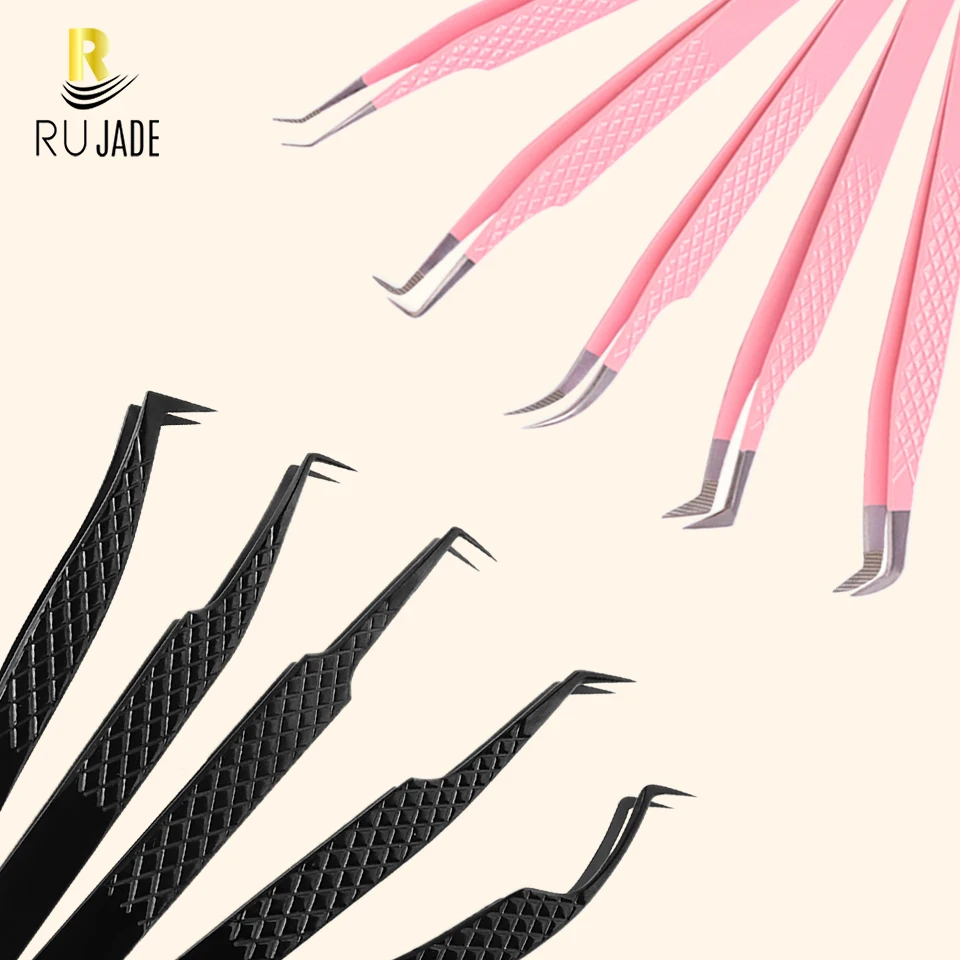 

11 Types False Eyelash Extension Tweezers Fiber Tip 3D Accurate Clip Curved Volume Isolation Precise Lash Tweezer Makeup Tools