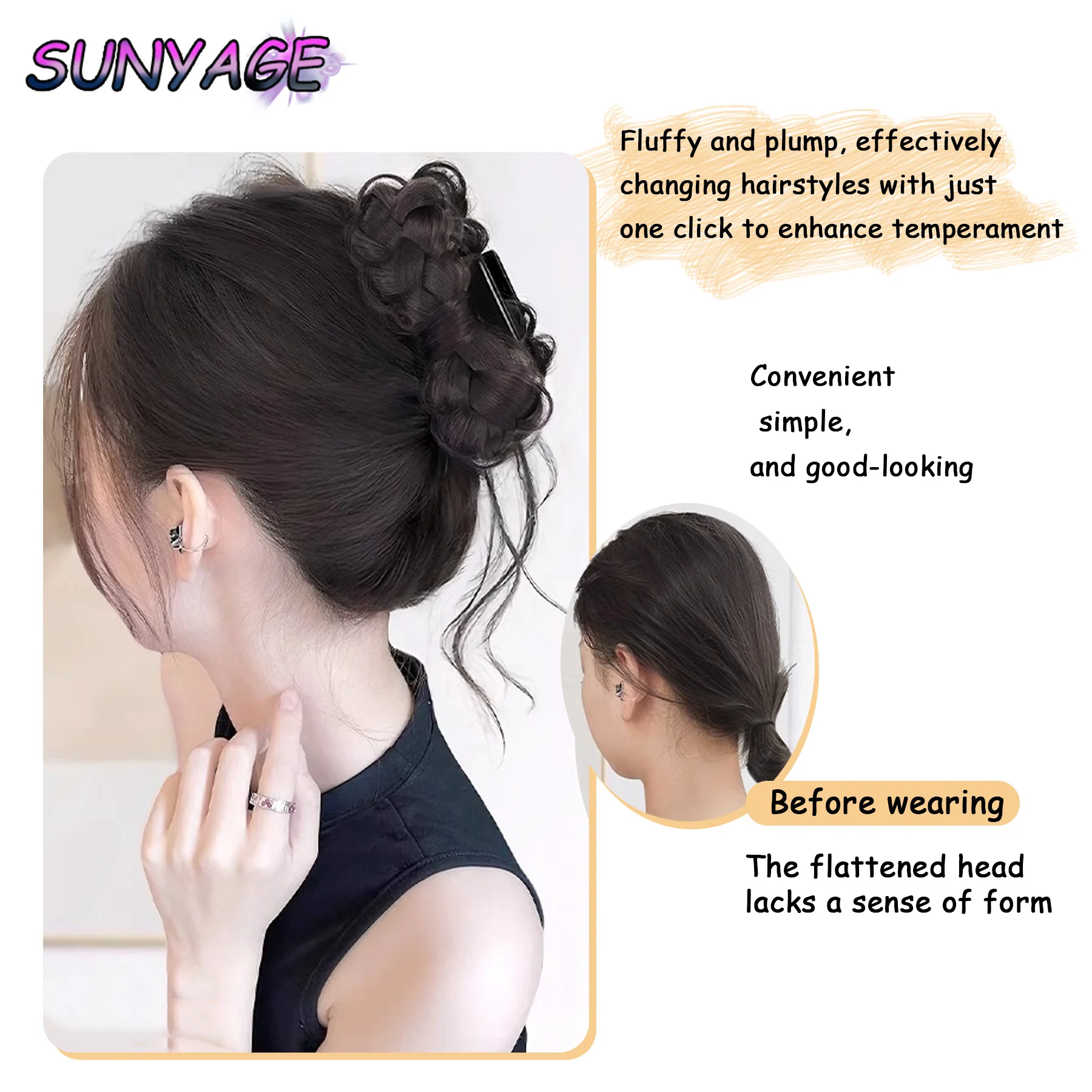 SUNYAGE-Lazo sintético de dragón para mujer, Clip de garra de barba, estilo de moda, bolso para el cabello, Clip para peluca, accesorios para el cabello