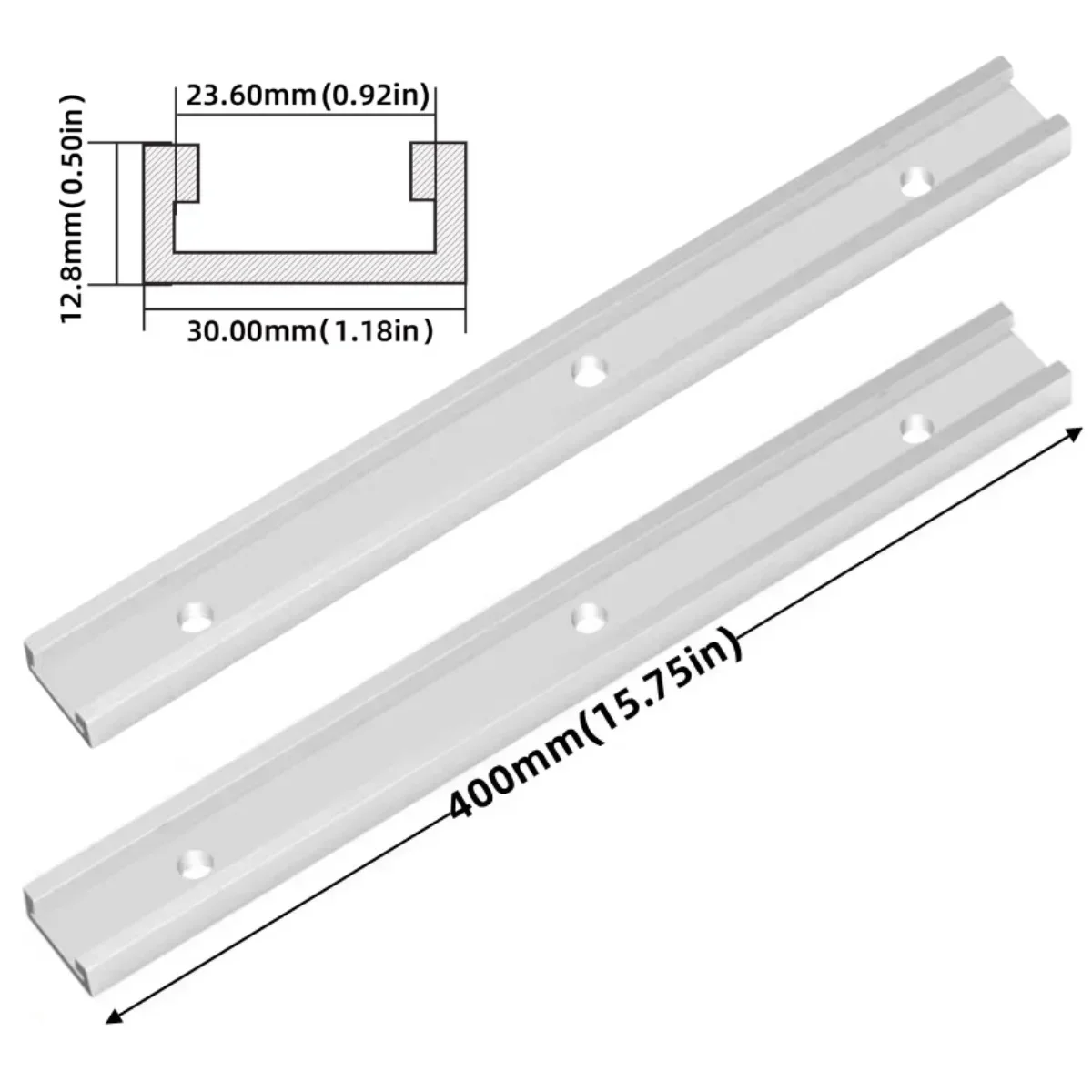 2er-Pack Holzbearbeitungs-T-Schienen, Hochbelastbare Aluminium-Gehrungsschienen für Frästische, Sägeleisten, Vorrichtungen und Klemmsysteme – Detail 17