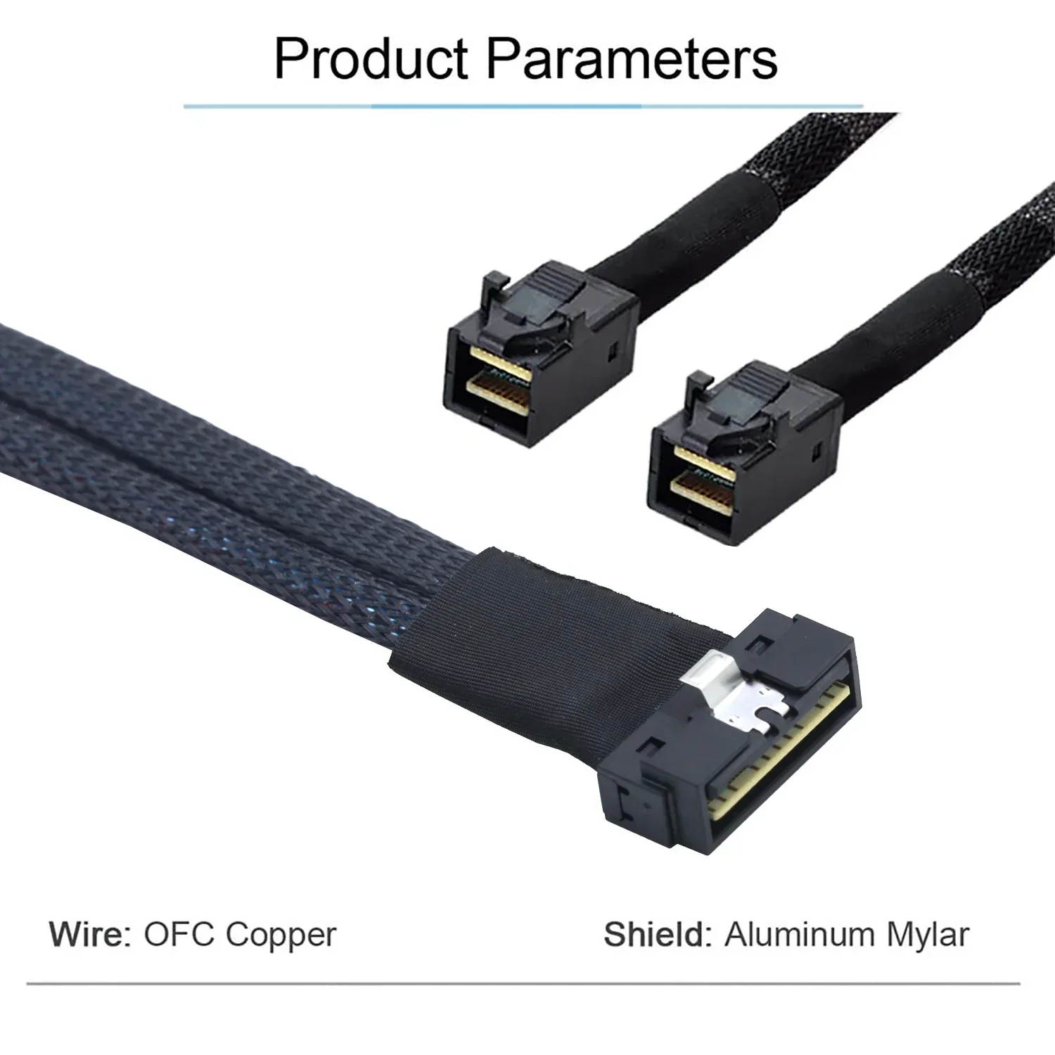 

Slim SAS LP Low profile SFF-8654 8i 74Pin to 2 Ports SFF-8643 Cable
