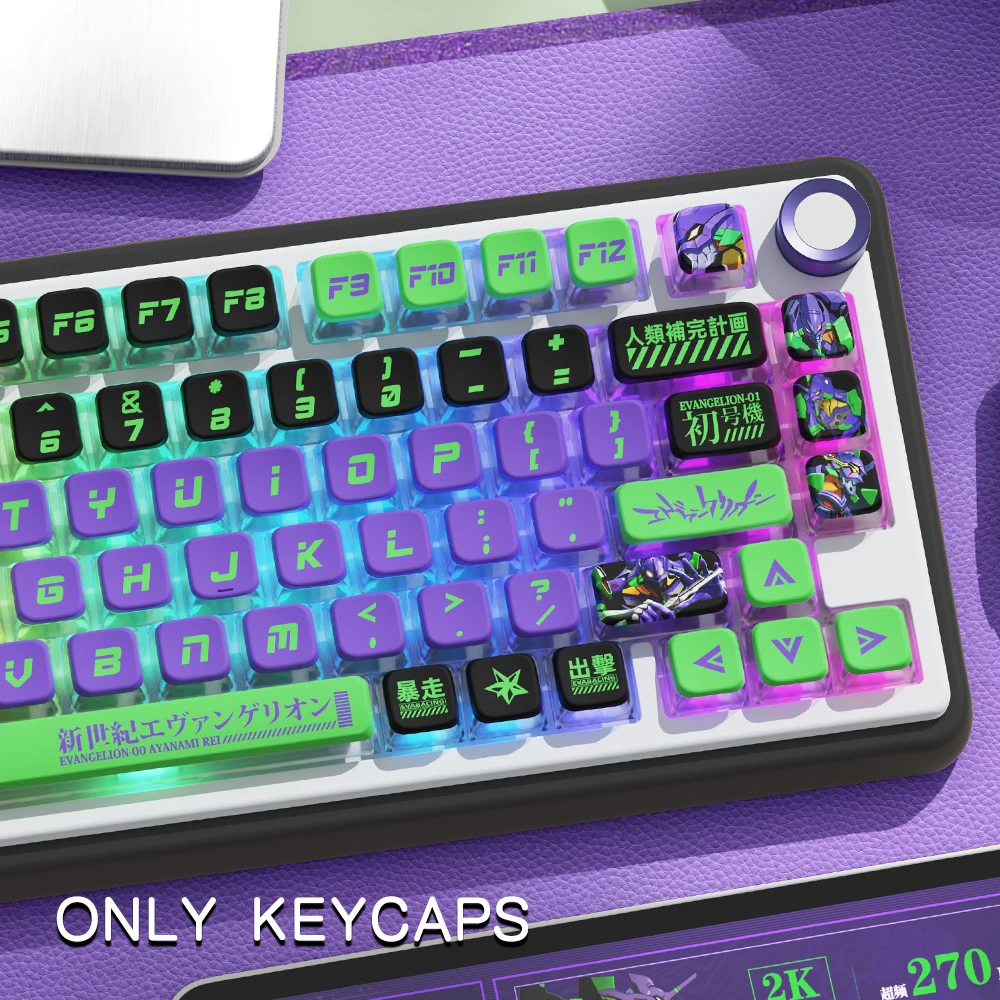 Keycaps EVA-01 original keycaps MSA highly personalized customized pbt thermal sublimation for Gaming mechanical key caps