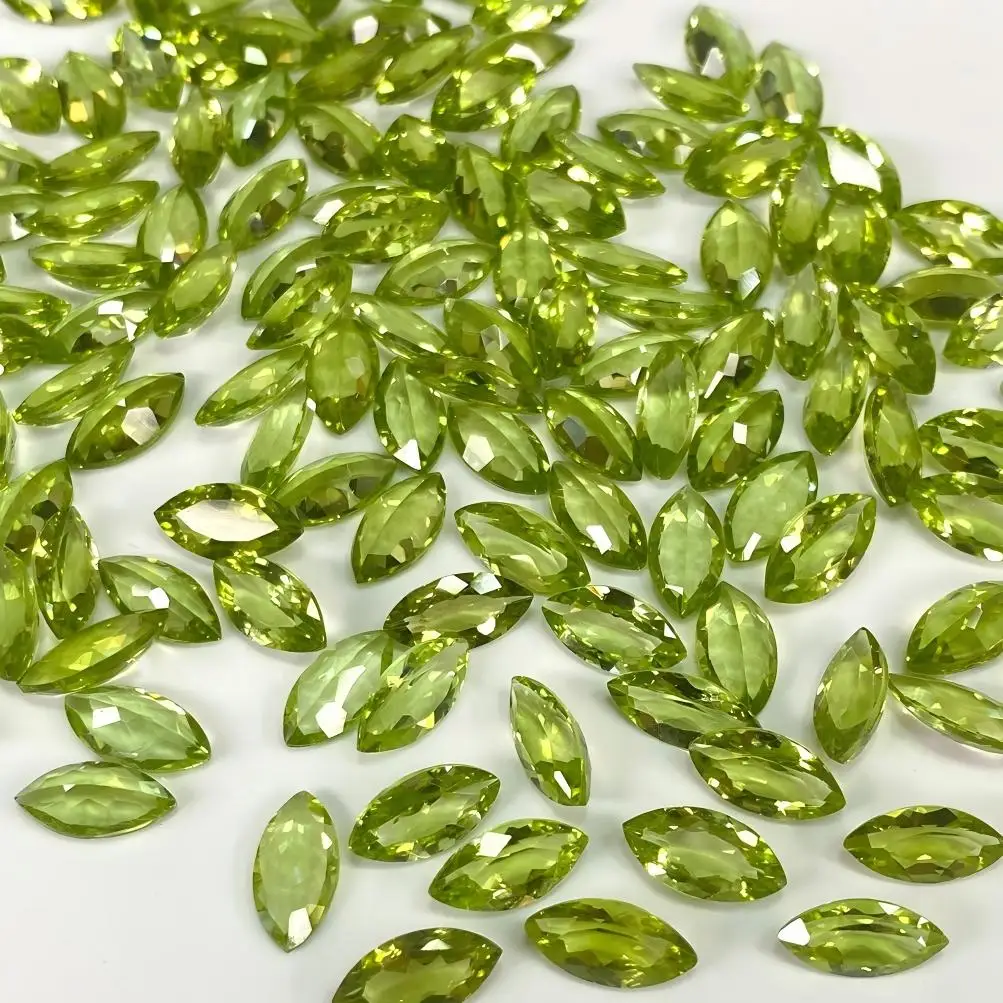 100% Real Natural Marquise Shape Olivine Peridot Gemstone Loose Gems Inlay Diy Material for Jewelry Luxury Stones