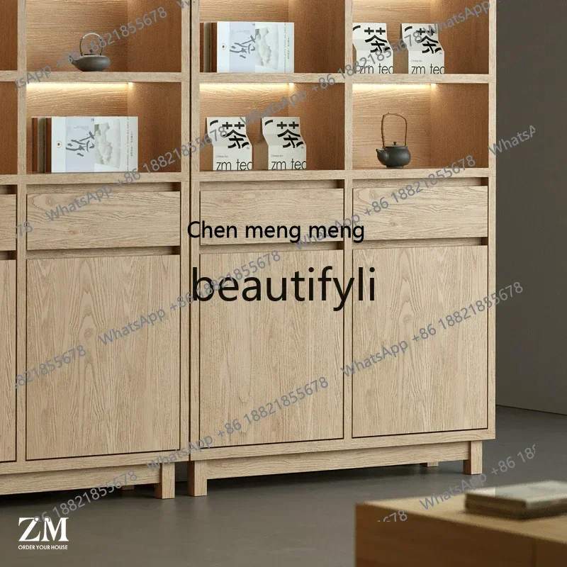 New arrive New Chinese Style Tea Room Cabinet Simple Multi-Treasure Cabinet Product Display Wall Cabinet Tea Set Storage Rack
