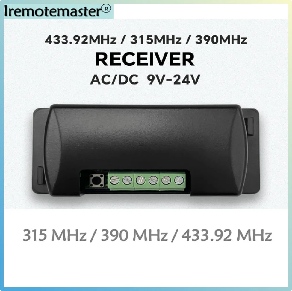 

For High signal reception sensitivity Liftmaster AC/DC 9V-24V Multi Receivers 94335E 390/315/433.92MHz 1 Channel Receiver