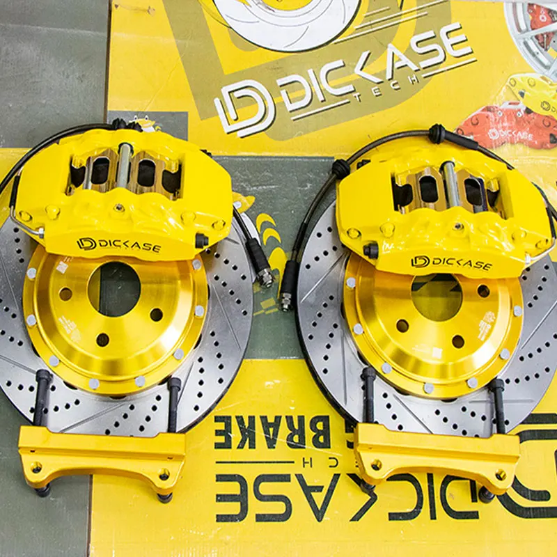 

DICASE Factory Big 4 Pot Brake Caliper kit with Slotted Drilled Disc Rotor 18in Rim for Toyota gr86