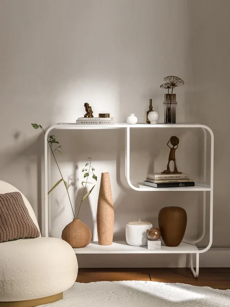 Nordic Simple Floor Shelf Sofa Display Wrought Iron Bookshelf Storage Ins Living Room Multilayer Kitchen Cabinets Mueble Cocina image 3