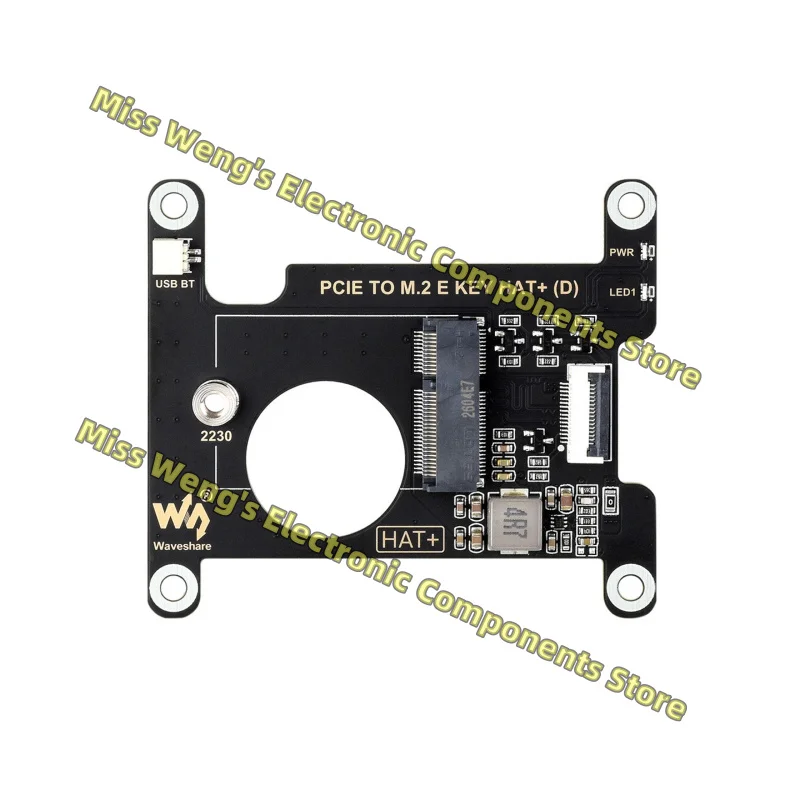 PCIE TO M.2 E KEY HAT+ (D) , adapter board wireless network card supports USB Bluetooth connection