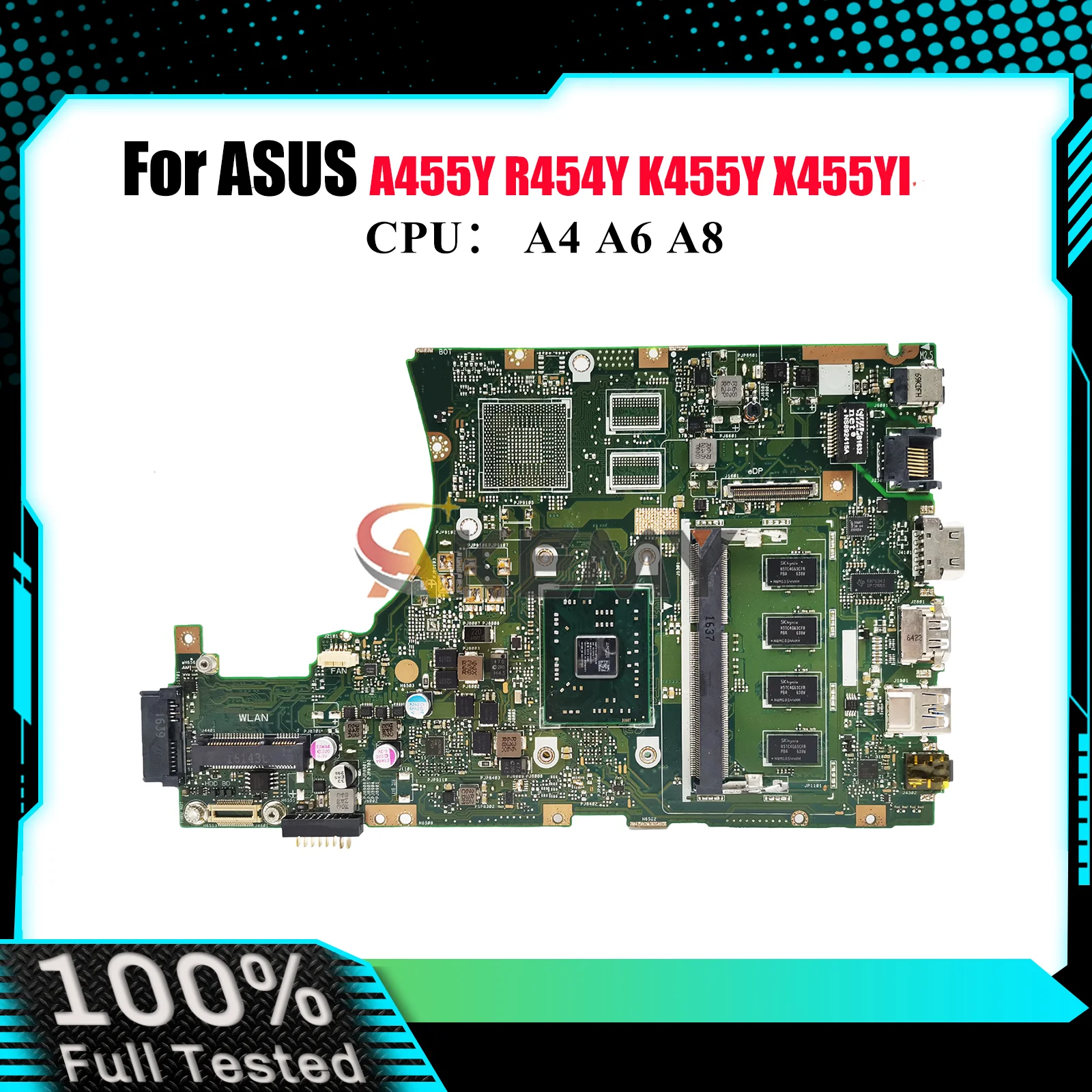 

X455YA Материнская плата для ноутбука ASUS VivoBook F455Y R455Y X455YI A455Y R454Y K455Y X455Y Материнская плата с процессором A4 A6 A8 tests stk