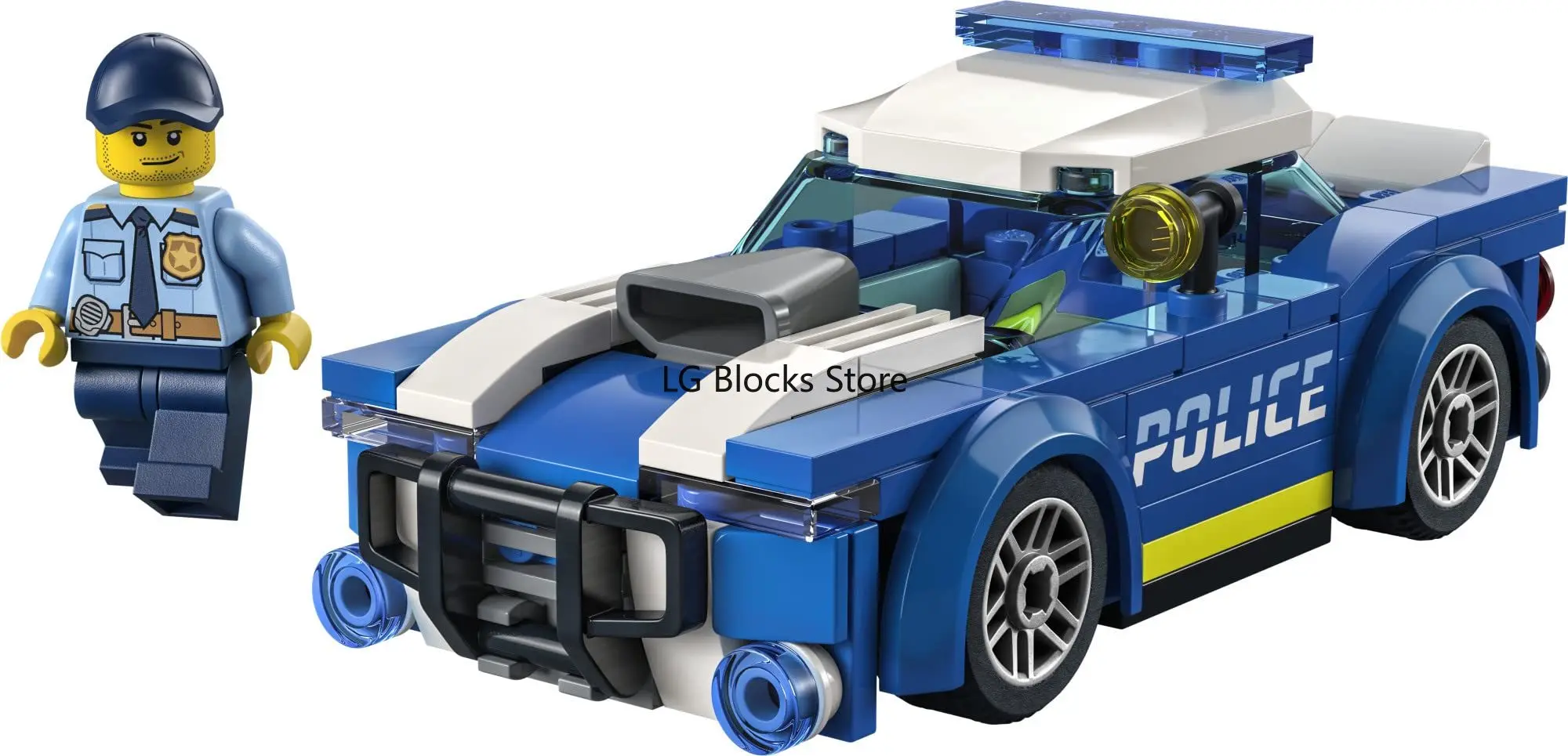 Lego-cidade carro de polícia para crianças, construção conjunto minifigure série, brinquedo para presente de natal, série 60312