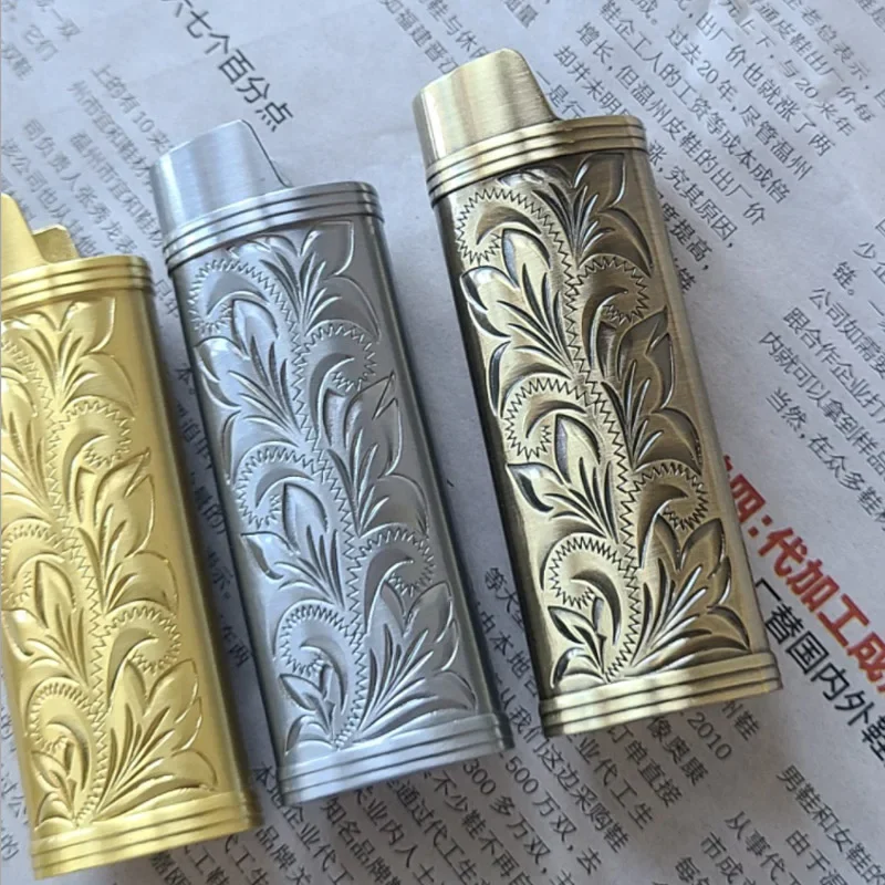 1Pc New Creative Metals Lighter Case Cover for BIC J5 Lighter Explosion-proof Lighter Sleeve