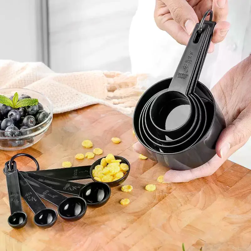 Plastic Measuring Cups And Spoons Set BPA Free Material Engraved Markings Perfect For Home Baking Cooking Meal Prep