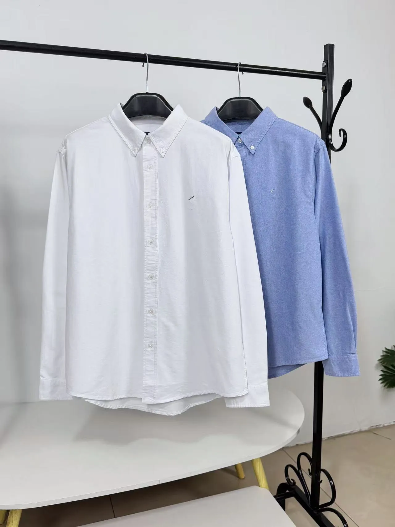 

Длинная хлопковая рубашка-поло для мужчин, повседневная, простая, дышащая, приятная к телу, осенняя.