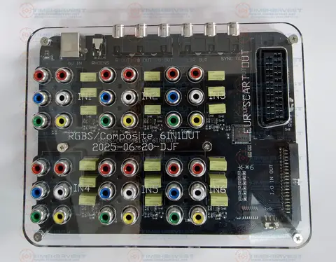 6 IN 1 OUT Switcher RGBS Auto 6 Input 1 Output distributor Converter Switching Board Device with RGBS and composite video output