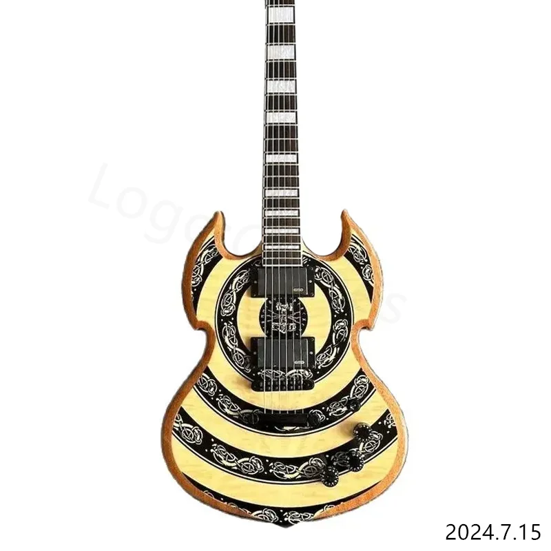 Custom shop Zakk Wylde Series Electric Guitar Totem pattern top figerboard inlay like image requested