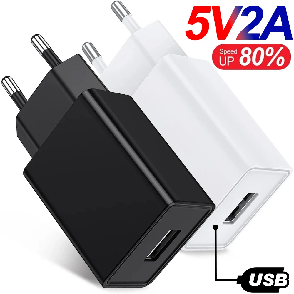 5V 2A EU Plug USB Chargers Universal Travel AC Power Wall Adapters 5V 1A 2A USB Phone Chargers for IPhone IPad Samsung Xiaomi