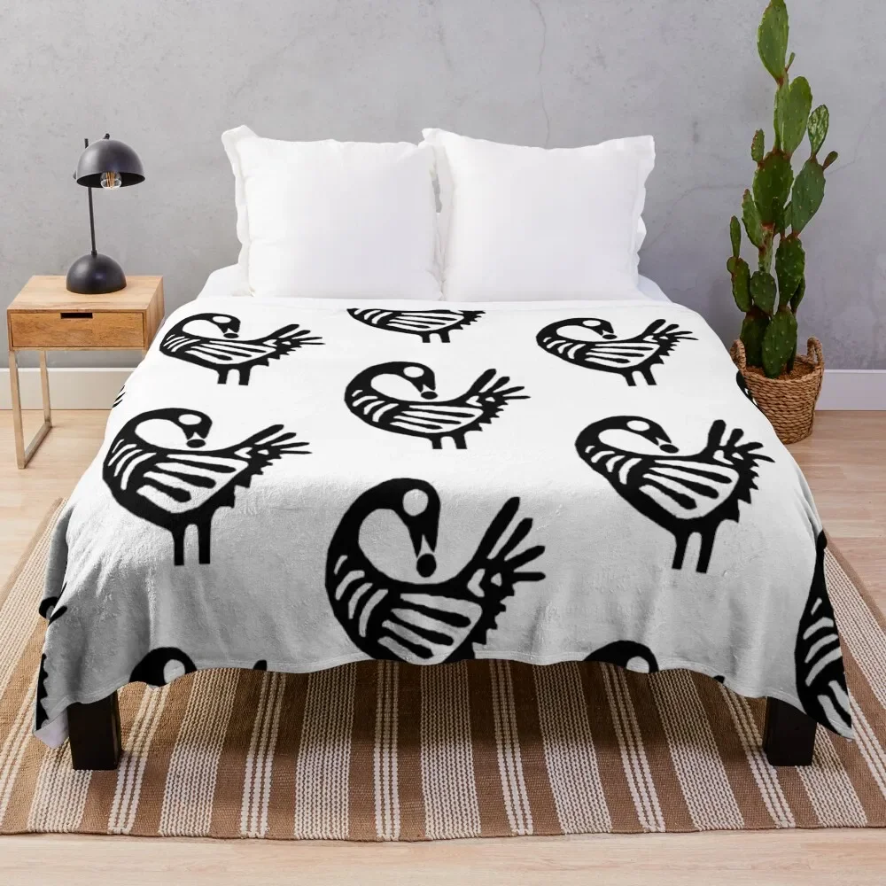 

Ghanaian Adinkra Symbol 'Sankofa' Throw Blanket For Decorative Sofa Loose Flannels Blankets