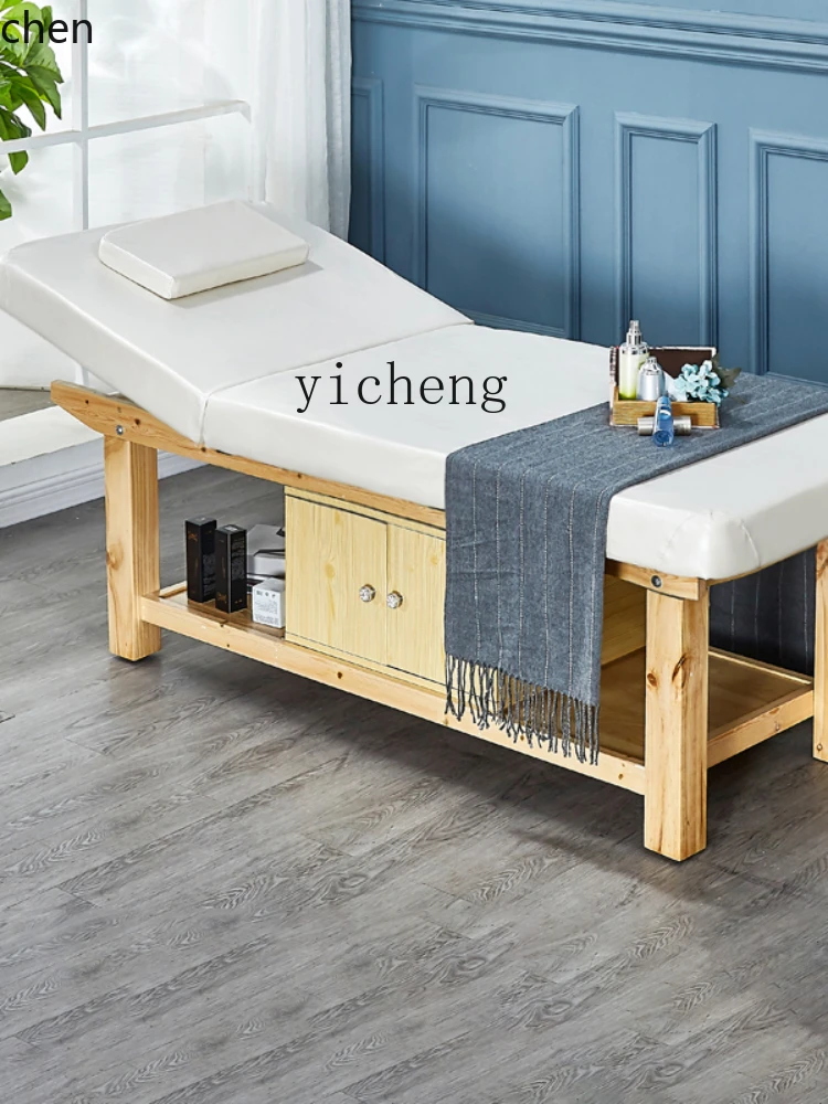 YFY Solid Wood Facial Bed Beauty with Chest Massage Couch Moxibustion Bed Traditional Chinese Medicine Physiotherapy Bed