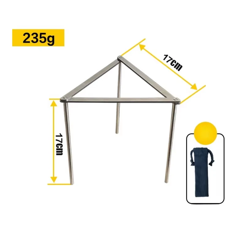 جديد التخييم رف أحواض الفولاذ المقاوم للصدأ في الهواء الطلق موقد رف المشي لمسافات طويلة النار حامل المحمولة مثلث وعاء BC حامل