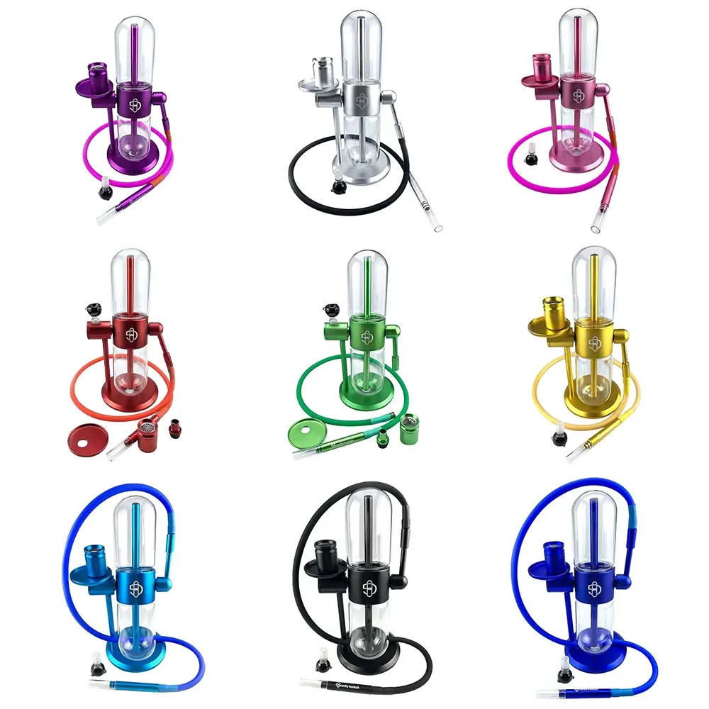 Large Gravity Smoking Water Pipe Hookah Set with Glass Tobacco Bowl Herb Pipas Portable 360 ° Rotation Shisha Pipes Accessories