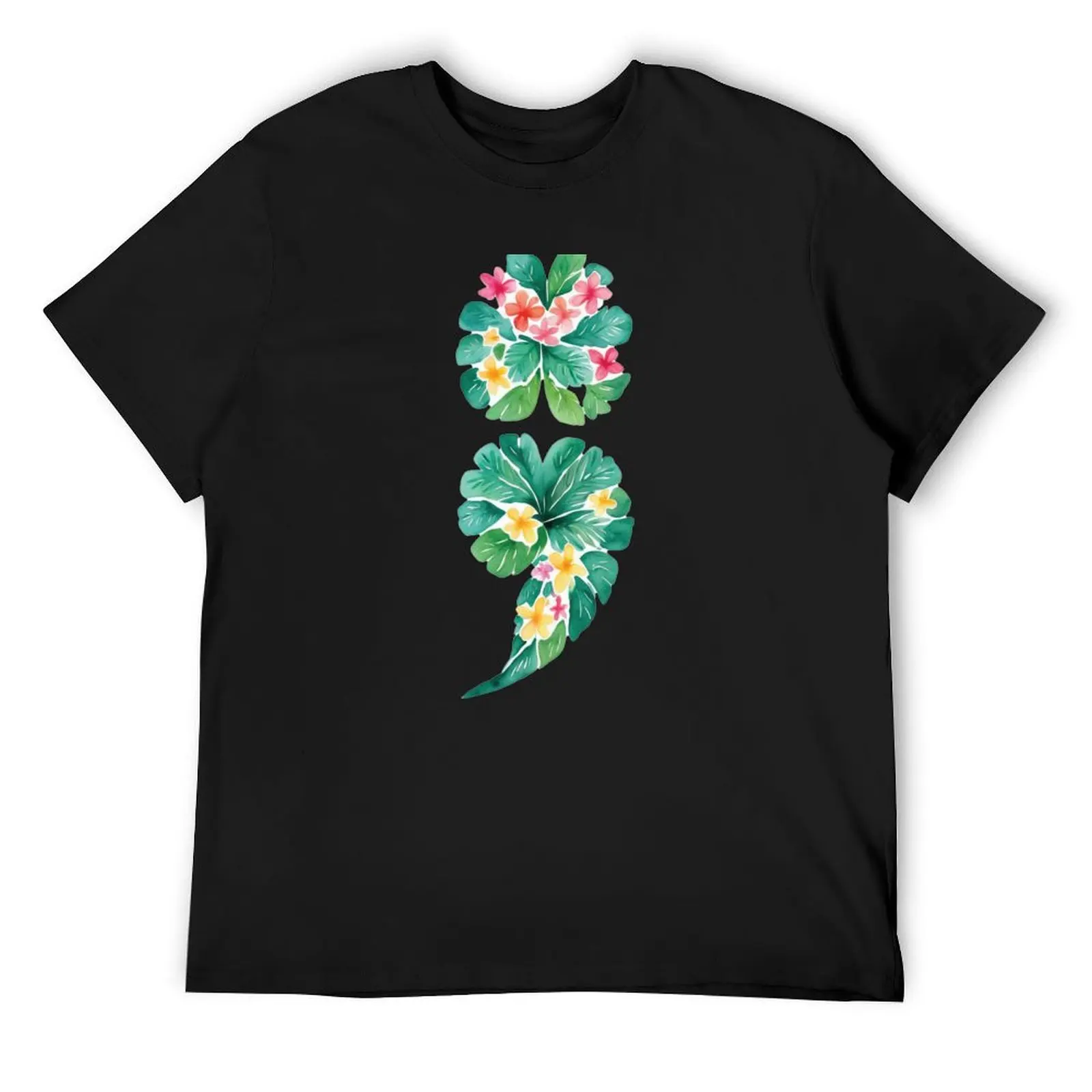 

Keep Going - Tropical Semicolon T-Shirt customs design your own shirts graphic tops shirts graphic tees mens designer t shirt