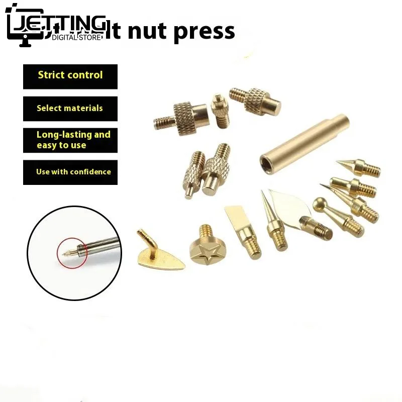 7/9/10Pcs Heat Insert Nut Iron Tip M2 M3 M4 M5 M6 M8 Brass Thread Embedded Kit Tool For Plastic 3D Printer Soldering Iron