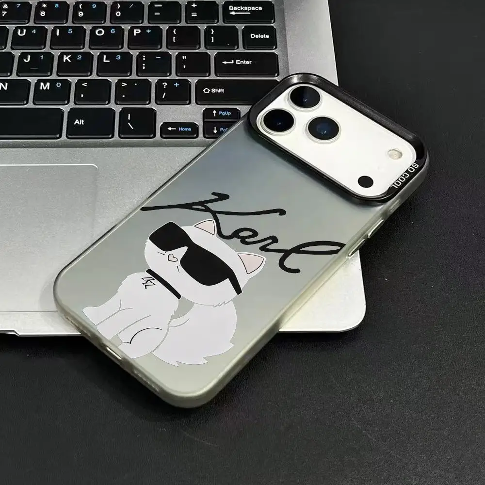 الكرتون كول K-Karls لطيف القط قضية الهاتف آيفون 17 16 15 14 13 12 11 برو ماكس الهواء ماتي الليزر أورورا للصدمات جراب هاتف #3