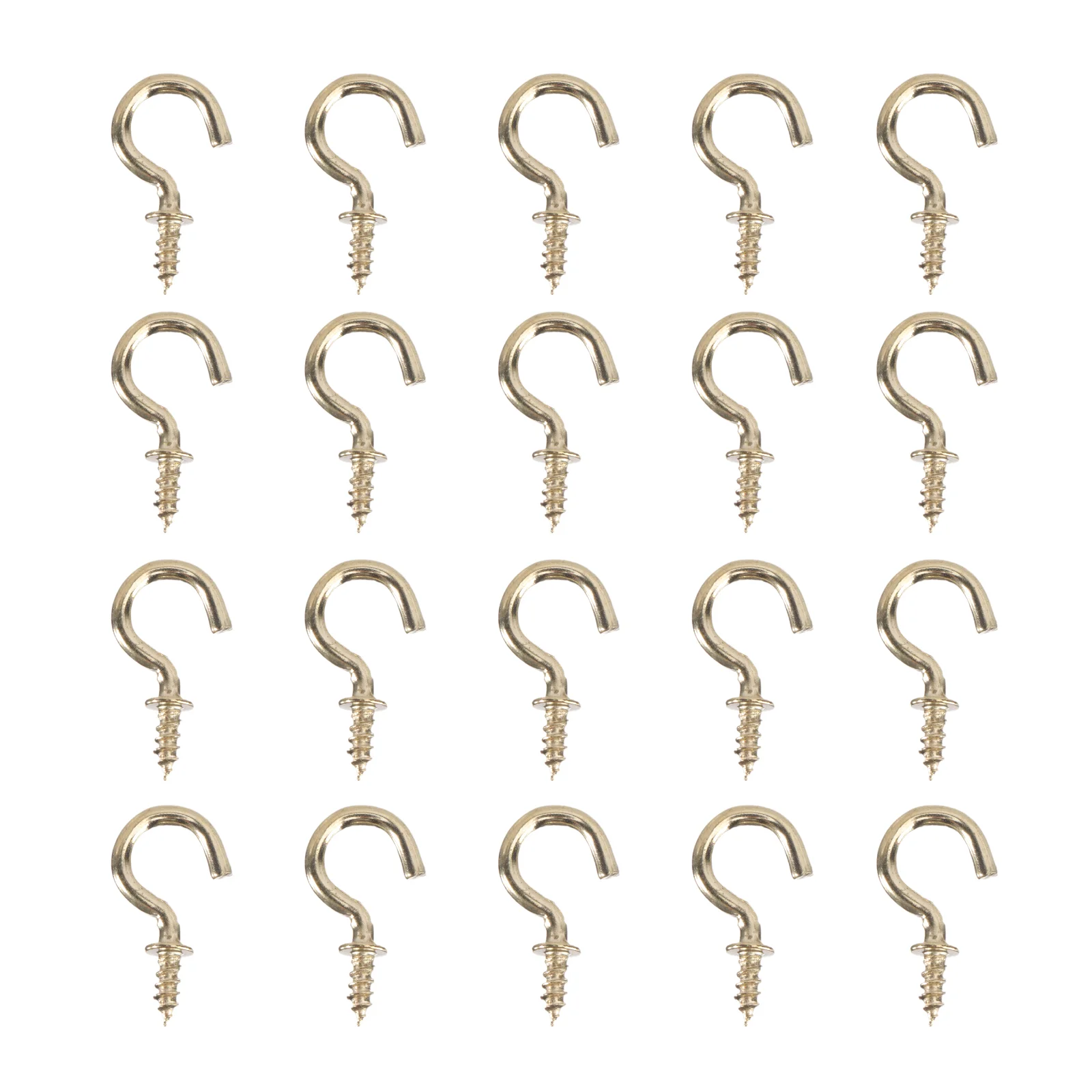 

20 Pcs Screw-in Cup Hooks Hangers Ceiling Mini Plant Copper Plated Metal Heavy Duty