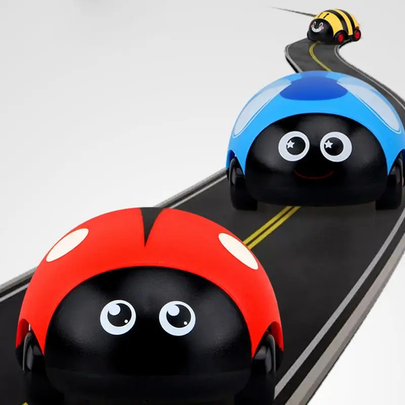 Kids Pull Back Toys Car Cartoon Inertia Trolley Insect Car Model Children Education Ladybug Insect Action Figures Toys For Baby