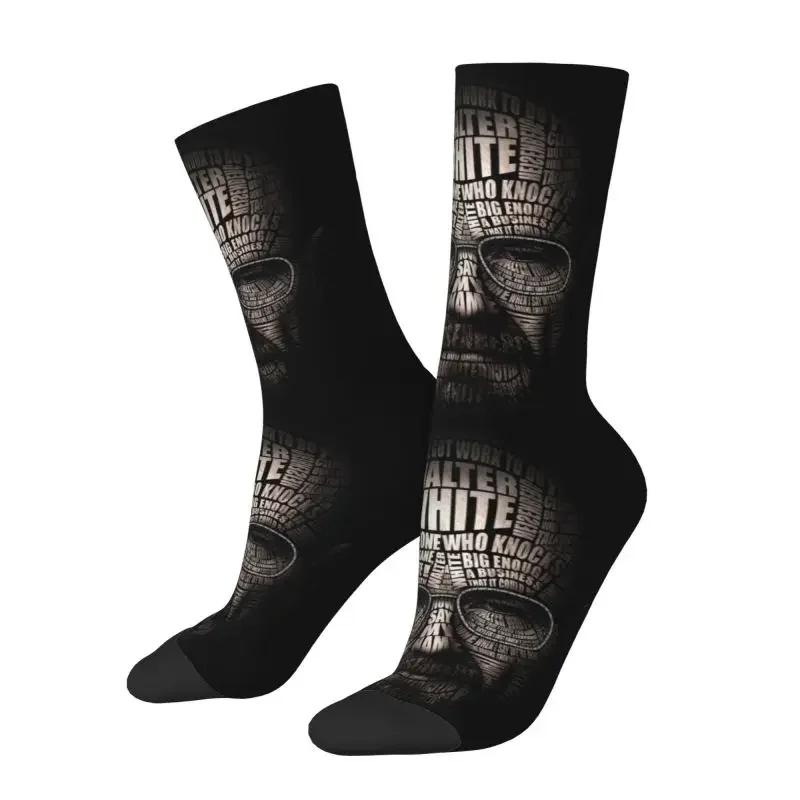 Fashion Mens Walter White Dress Socks Unisex Comfortable Warm 3D Print Heisenberg Crew Socks