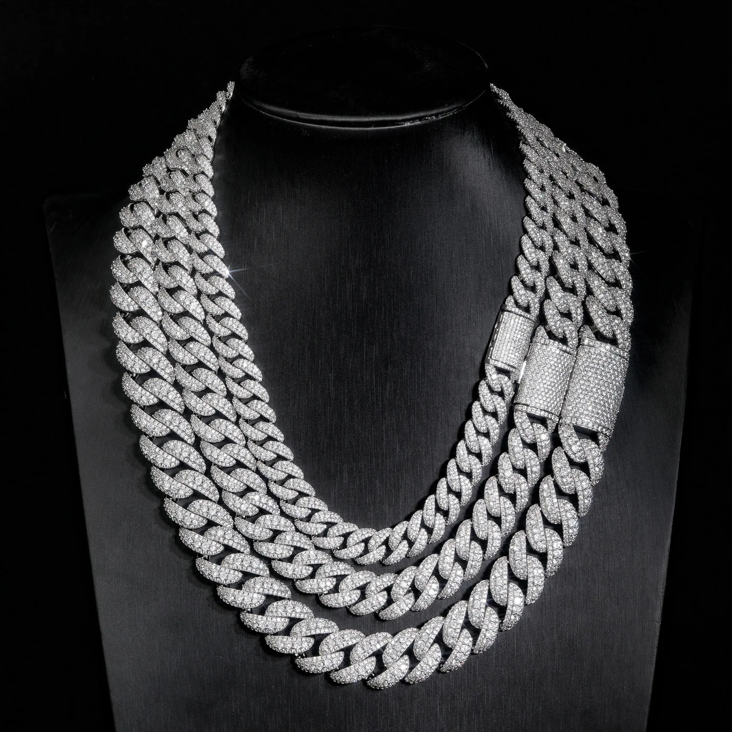 12mm 15mm 18mm Cuban Link Bracelet Miami Chain Necklace Sparkling 5A CZ For Men Singer Style Rap Hip Hop Jewelry Gifts for Men