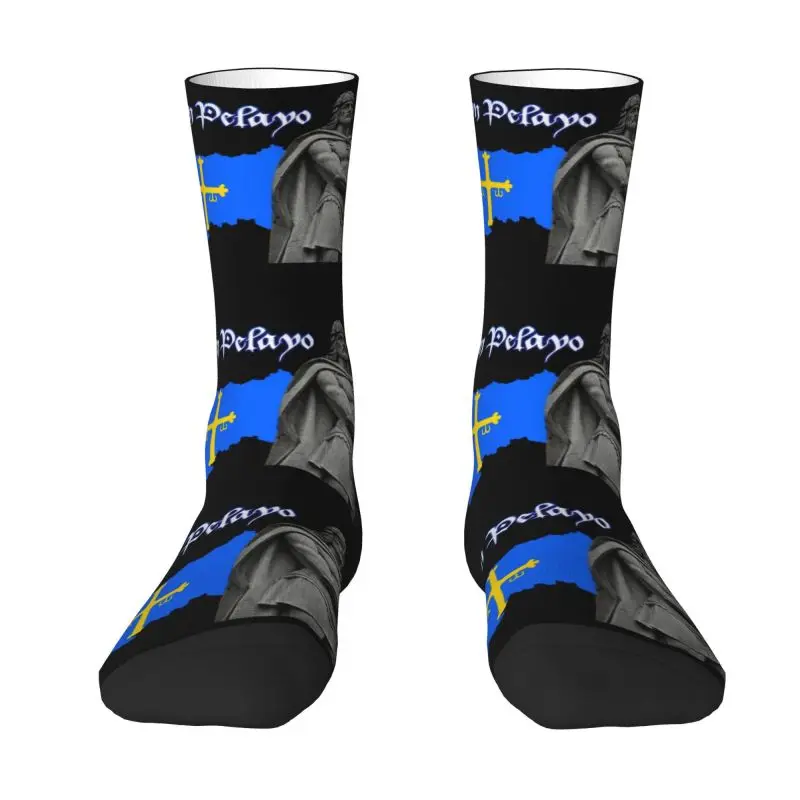 Spanish Warrior Asturias Flag Men Women Crew Socks Unisex Novelty Victory Cross Spring Summer Autumn Winter Dress Socks