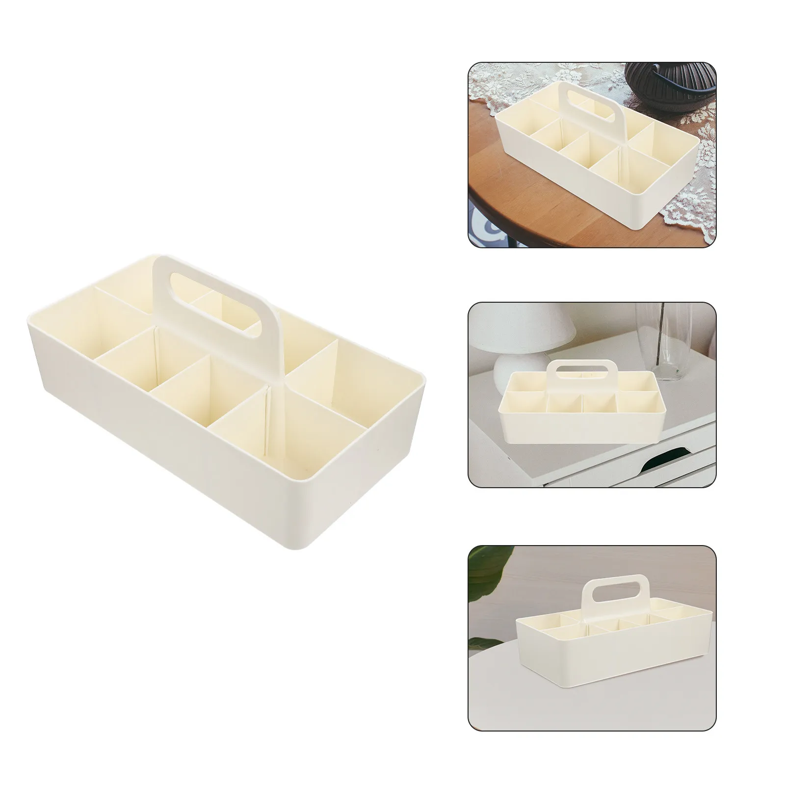 

Утолщенный органайзер с ручкой и отделениями для хранения на рабочем столе, в ванной, на кухне, в офисе, для организации мелочей, косметики, инструментов, лекарств