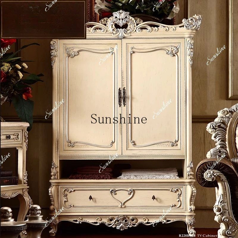 

High-end European and American integrated two-door wardrobe sliding door solid wood storage FT