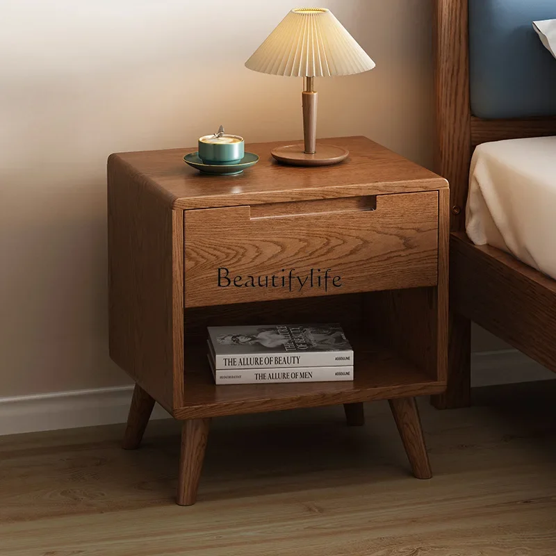 

Solid wood bedside table Modern simple storage Light luxury Small simple storage cabinet