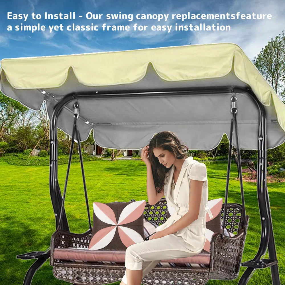 Outdoor Patio Swing Chair Canopy Replacement Anti-UV Heavy Duty Rip Proof Garden Hammock Top Cover Garden Furniture Covers image 3