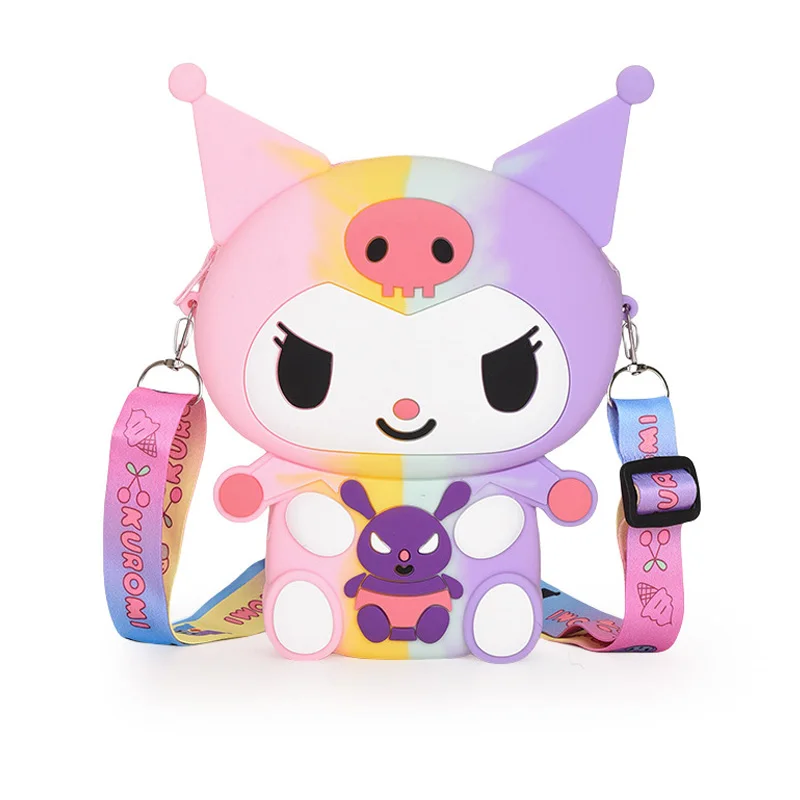 Kawaii Sanrio Hello Kitty urocza torba na ubrania księżniczka mała silikonowa torebka do przechowywania postacie z kreskówek Anime zabawki modele