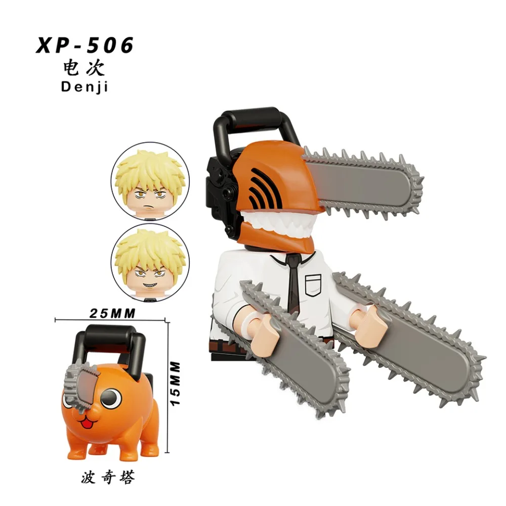 Building Blocks Classic Chainsaw Man Dolls Denji Makima PowerAnime Bricks Dolls Collection Birthday Gifts Assembled Toy Models