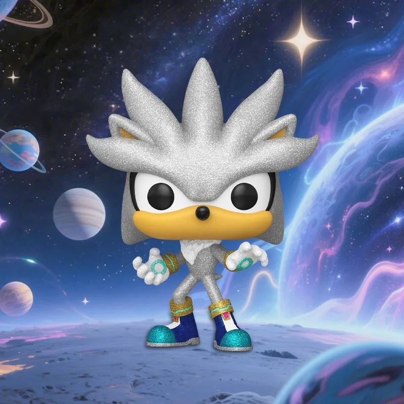 

Genuine Edition FUNKO POP Sonic The Hedgehog, Silver The Hedgehog Anime Desktop Decoration Ornament Model Toys Collectible Model