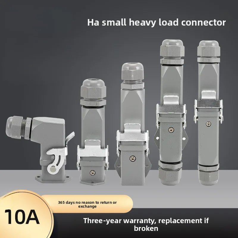 Rectangular Heavy-Duty Connector HD/HQ/HDC/HA/3/4 Pin 5-Core 8-Core Hot Runner Waterproof Aviation Plug Socket