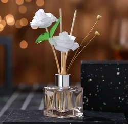 50ml Transparent Glass Diffuser Bottles Car Perfume Fragrance Container Refillable Empty Bottle Dispenser For Travel Portable