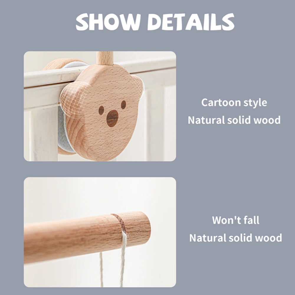 Baby Montessori Holz-Spielbogen mit Rassel-Spielzeug, Neugeborenen-Mobile, Hängende Sensorik-Spielzeuge, Faltbarer Spielbogen mit Halterung, Geschenk für Kinder – Detail 32