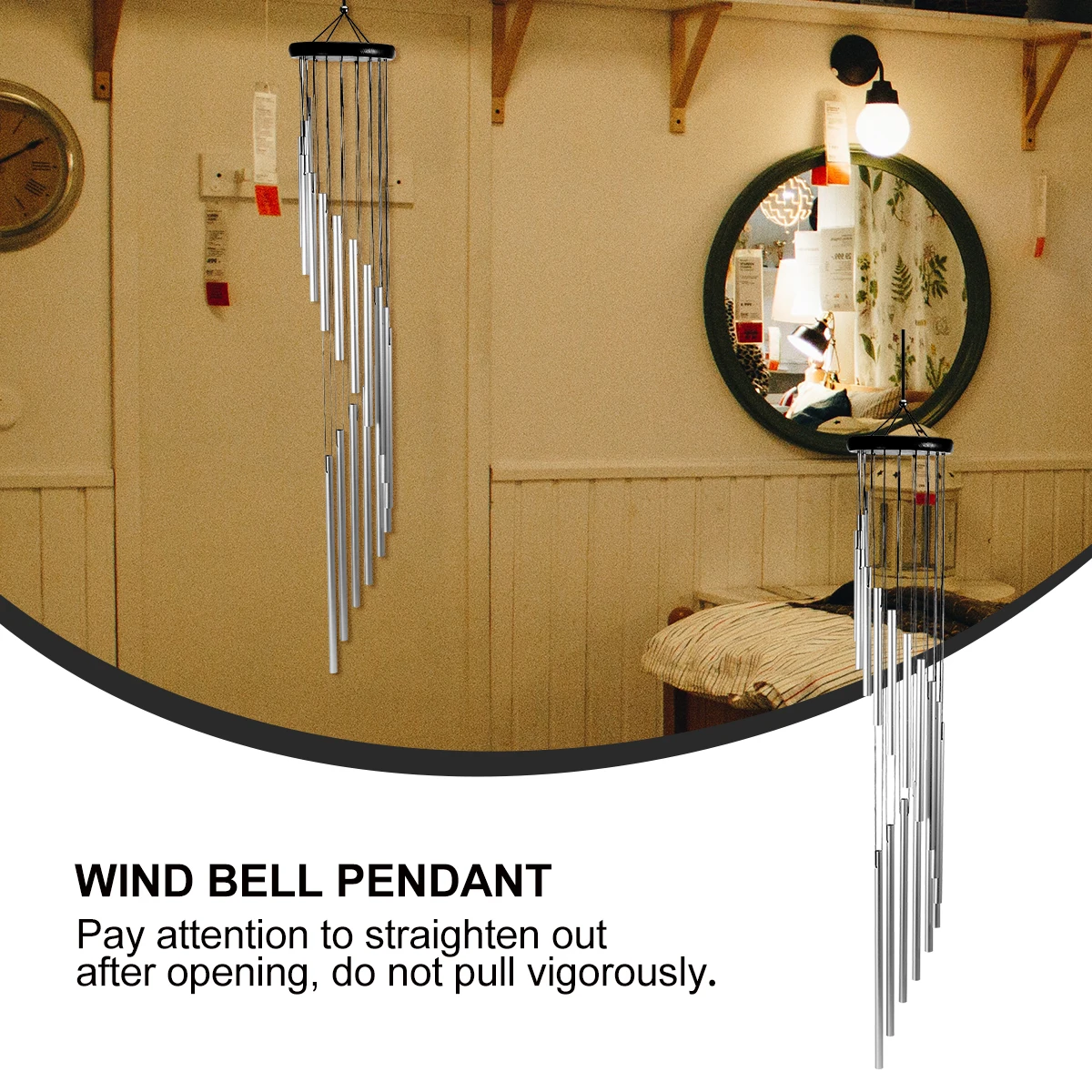 

1pc Aluminum Tube Wind Chimes Hanging Decoration Rotating Stair Design Durable Metal Wind Bell Pendant for Garden