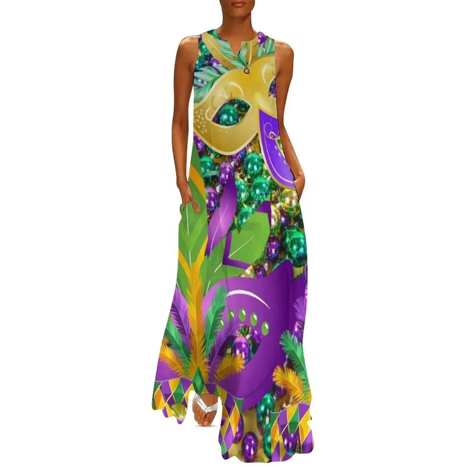 

Mardi Gras Carnival V Long Dress Summer women's clothing luxury woman party dress Dress