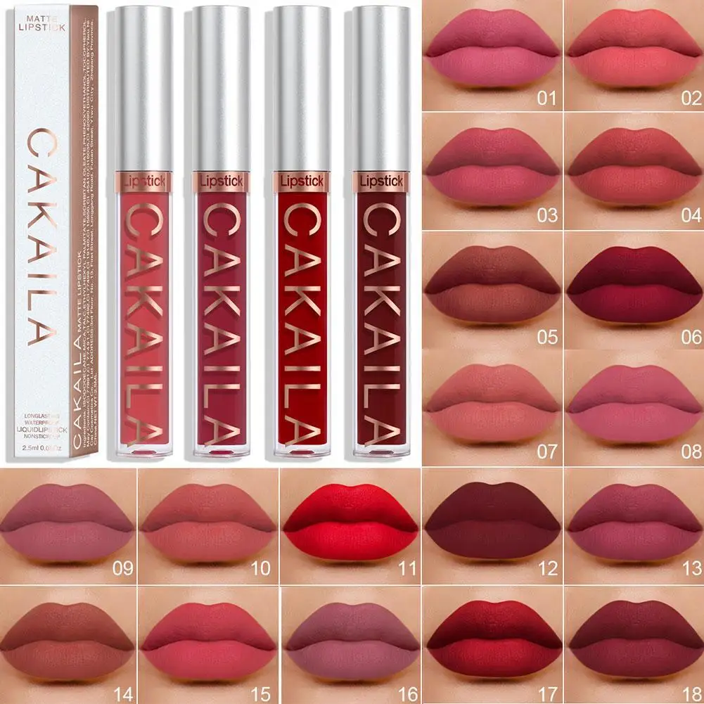 CAKAILA Nude Liquid Lipstick Set Velvet Matte Lip Gloss Sexy Red Lipstick Nude Women Long Lasting Waterproof Lipstick Cosmetic