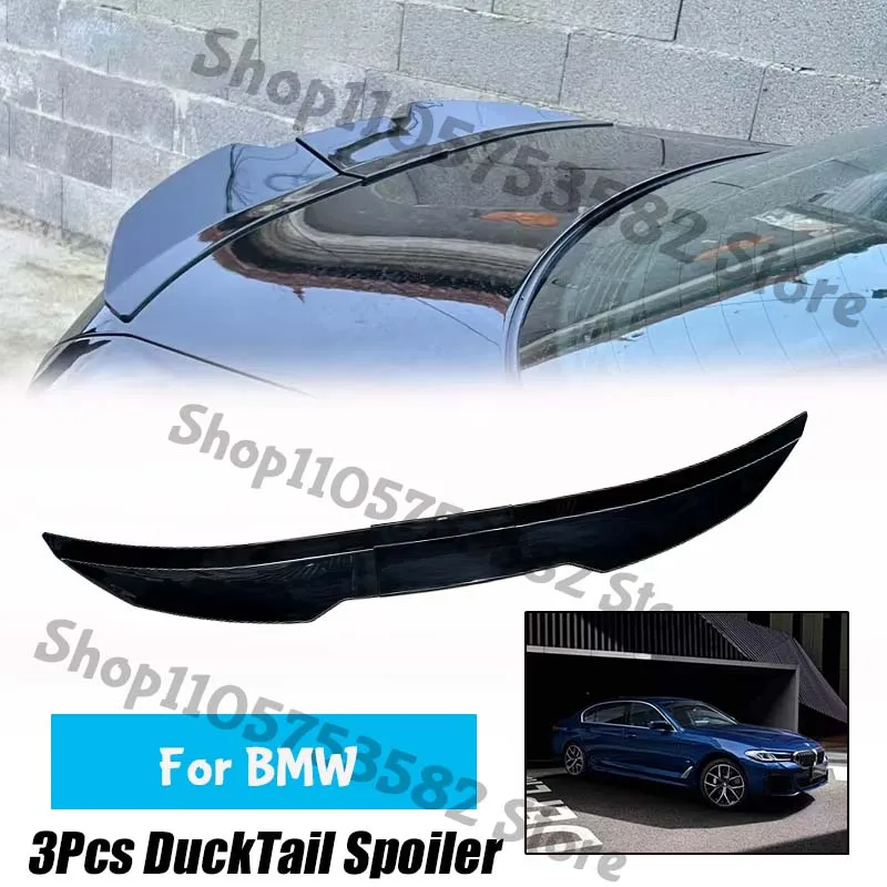 3Pcs Ducktail High Kick Trunk Spoiler For BMW Universal Rear Boot Wing For Multi Models Car