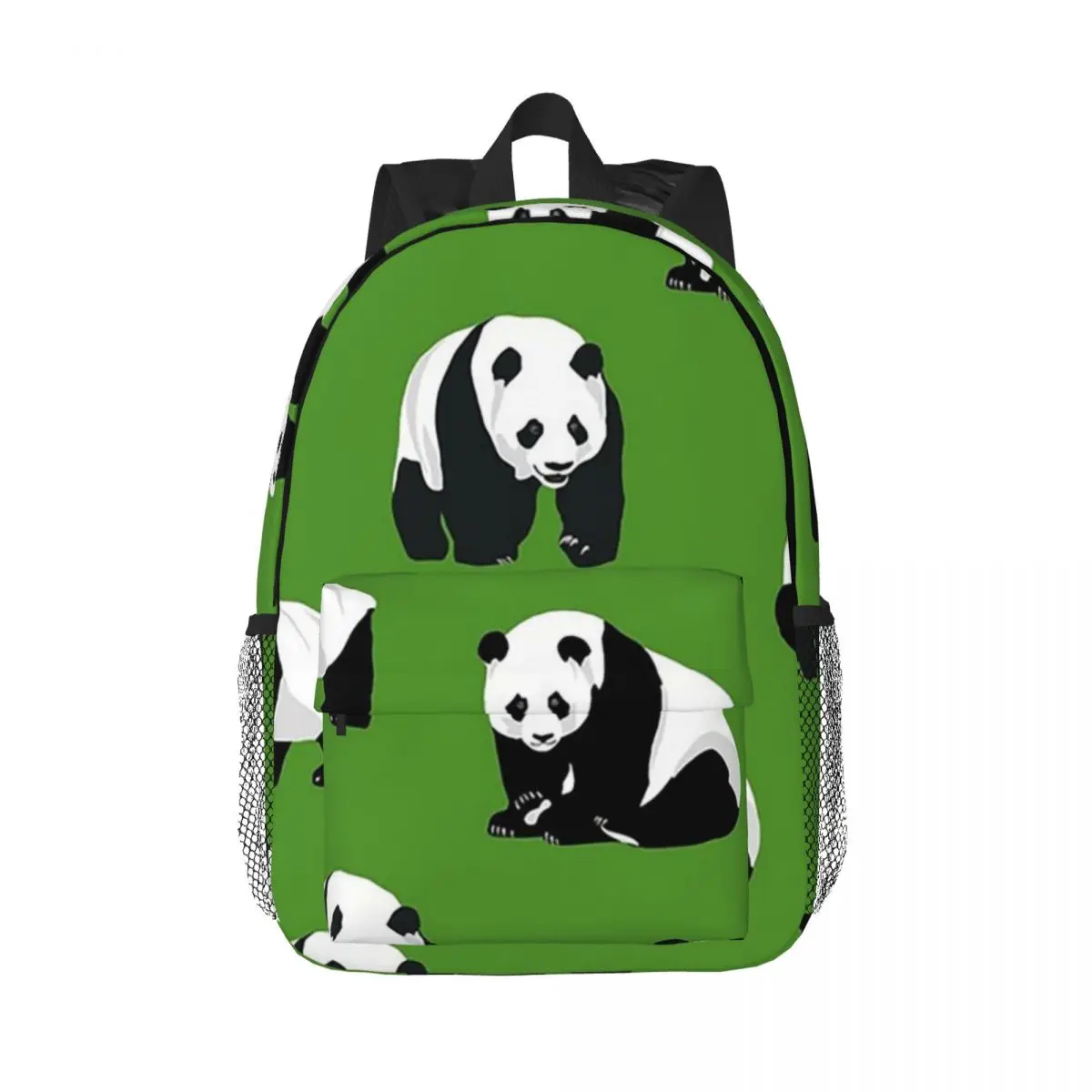 

Panda Poses On Green Backpack Hot Sale Daypack Large Capacity Boys Girls BookBag Shoulder Bags for Men Women Kids School Bag